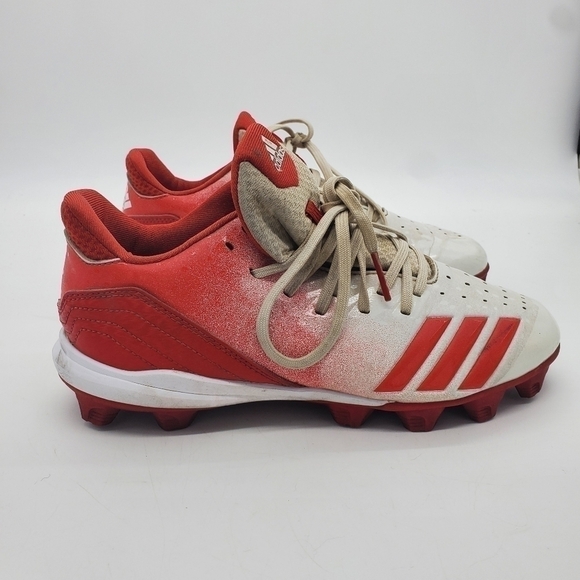 adidas Men Size 7.5 Shoes Baseball Cleats Icon 4 Splash MD Red Lace Up G26694 - Picture 2 of 12